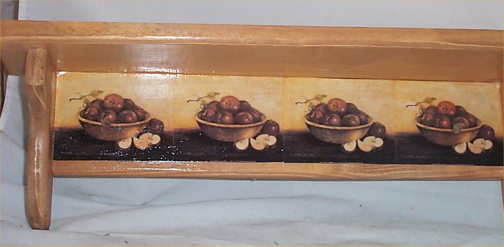 Apple Wood Wall Shelf Decor Home Kitchen French Country New Bowl